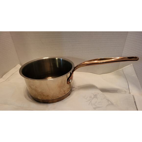 Il Mulino NY Stainless Steel Saucepan Copper Handle 7" Pan 3.25" Deep - Picture 1 of 10
